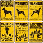 Металлический оловянный плакат Предупреждение собаки, ретро-знаки с надписями, остерегайтесь собак, домашние настенные художественные знаки, аксессуары для украшения дома