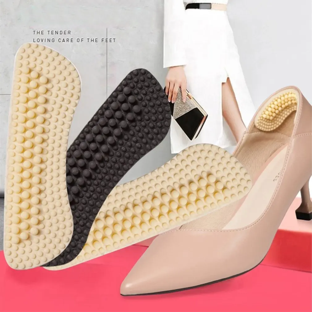 Нескользящая стелька на пятке из силикона 4D уплотненная пятка половину размера