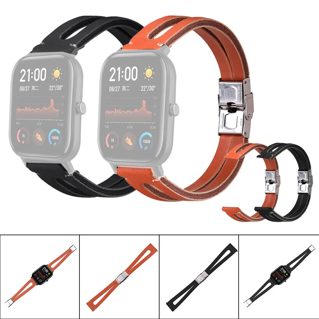 Ouhaobin ремешок для часов Huami Amazfit GTS Смарт-часы сменный кожаный смарт-браслета