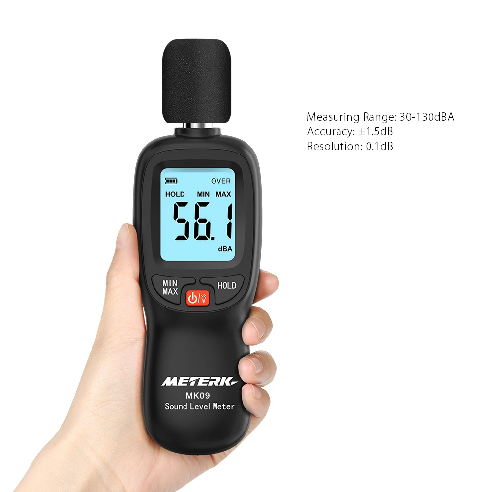 

Meterk Sound Level Meter 30-130dB(A) LCD Digital Sound Level Meter Noise Volume Measuring Instrument Decibel Monitoring Tester