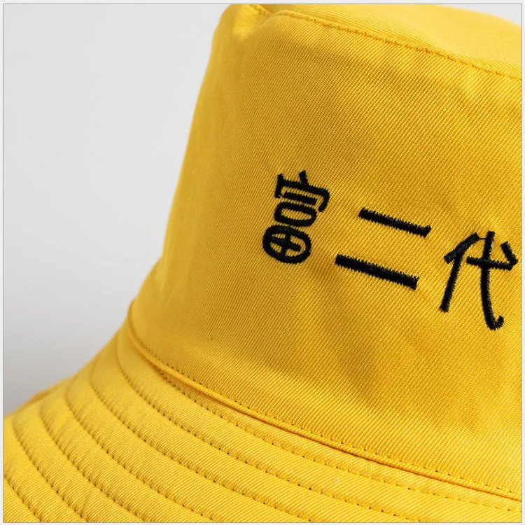 

Unisex Men Women Letter Embroidered Double-sided Fisherman Hat Bucket Hats Smile Solid Color Outdoor Sun-proofed Chic Hat New