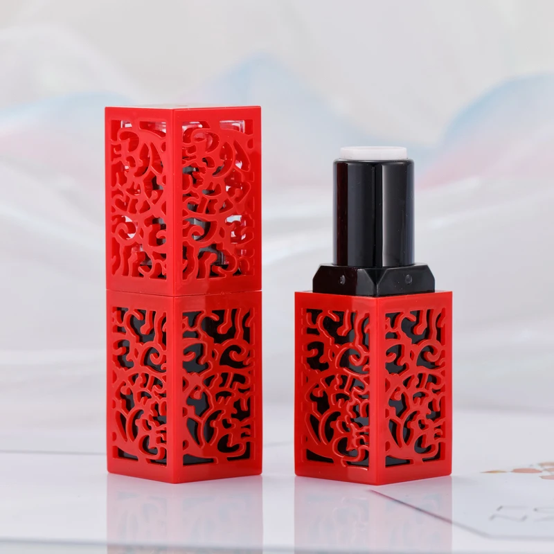 

Free Shipping 30/50/80pcs diy lipstick tube Empty black red retro hollow lip stick balm 12.1mm make up tubes cosmetic container