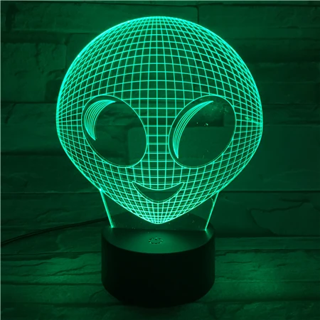 Милая 3d лампа с изображением инопланетянина удивительная визуализация