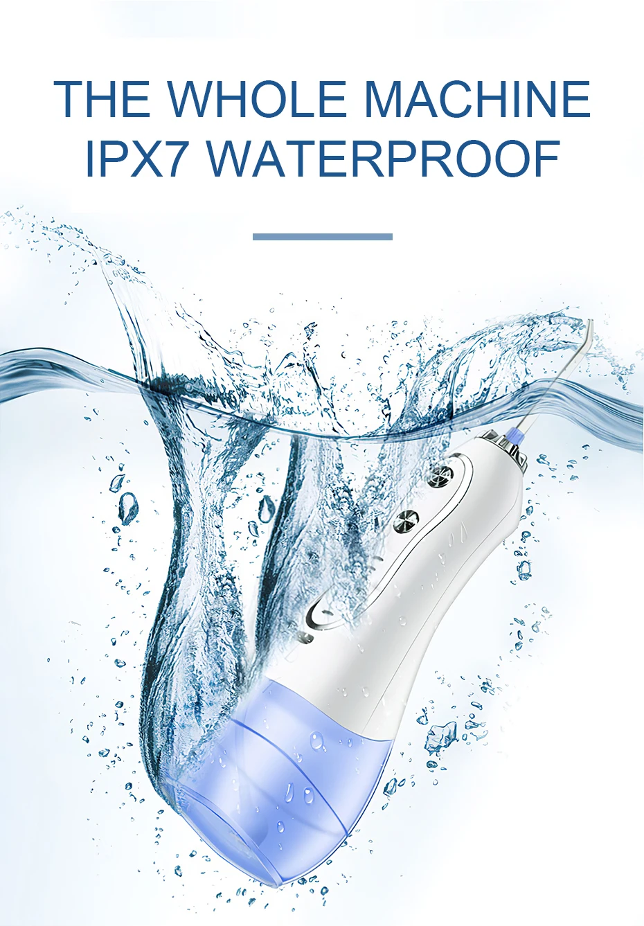 H20floss ирригатор для полости рта портативный водный ирригатор зубная нить 5 режимов USB перезаряжаемая струя воды 300 мл очиститель зубов