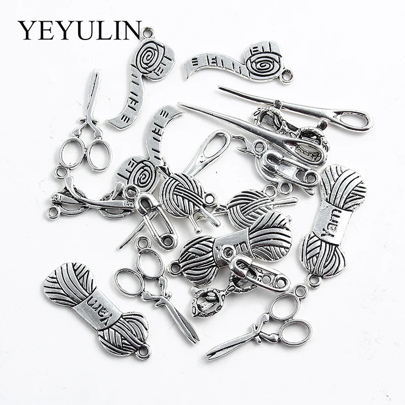 Подвески из смешанного сплава в виде ножниц серебряного цвета 20 шт./лот Ювелирная