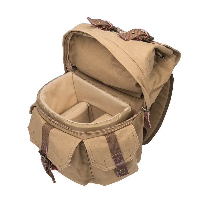 Shoulder outdoor travel bag SLR camera casual photography canvas digital backpack |