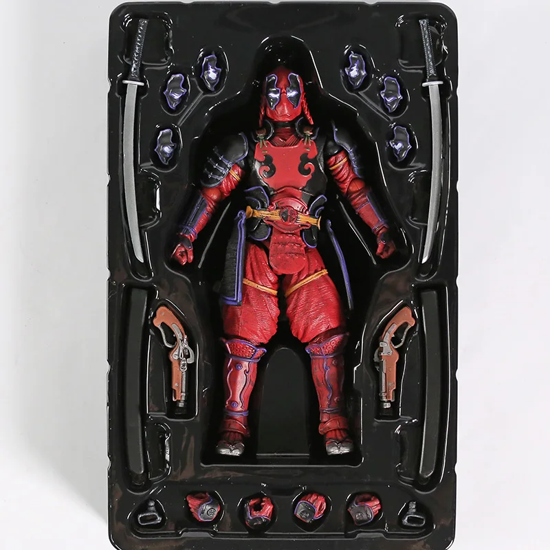 Deadpool MEISHO Kabukimono Дэдпул самурайский Железный человек Капитан Америка Человек-паук ПВХ фигурка Коллекционная модель игрушки - Цвет: Deadpool