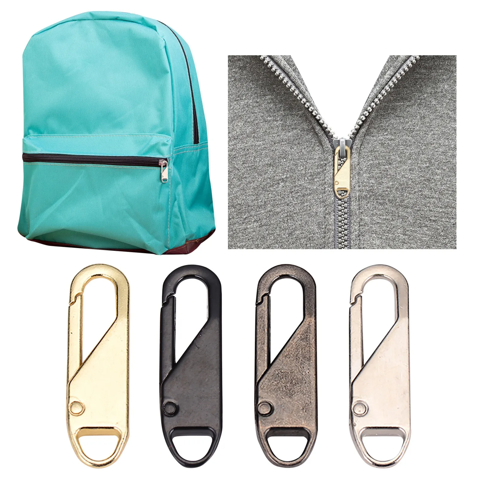 8PCS Universal Detachable Zipper Puller Metal Rubber For Bags And Clothes Sliders Diy Sewing Craft Kits | Дом и сад