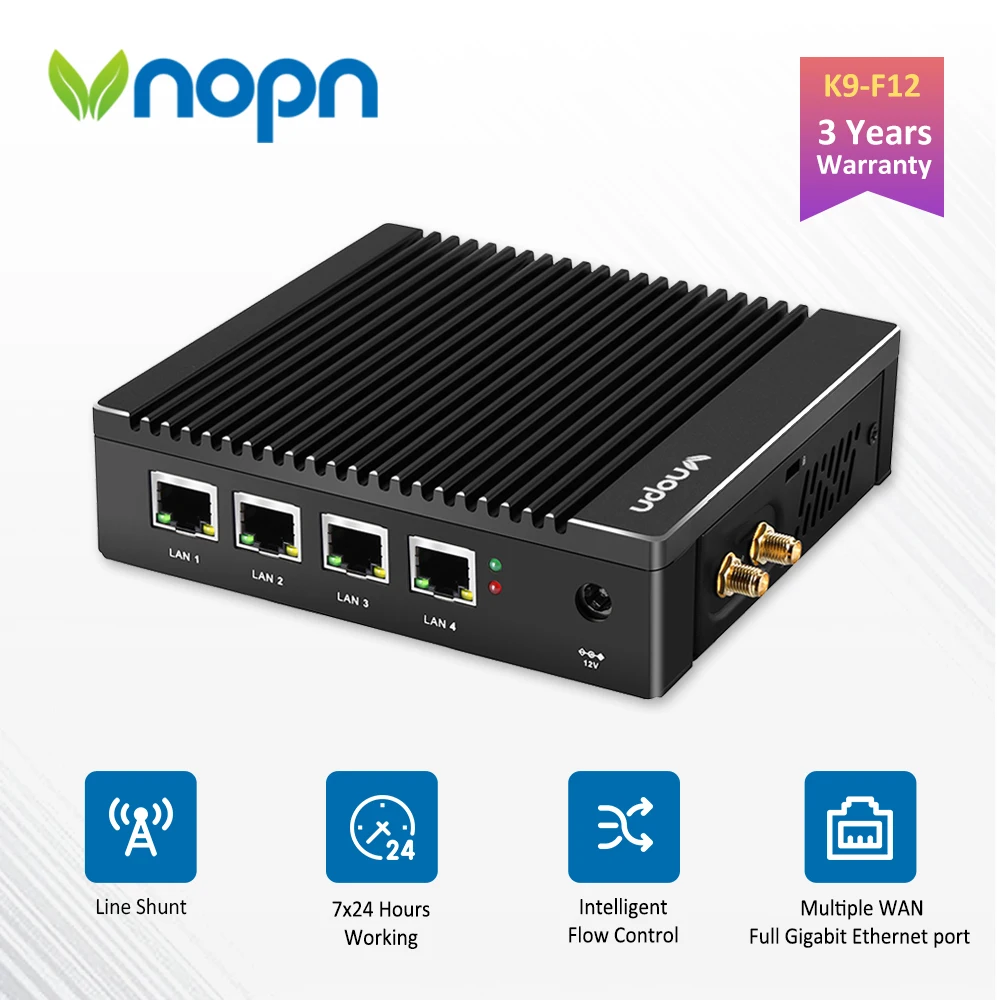 

Vnopn брандмауэр мягкий маршрутизатор сети безвентиляторный мини ПК N3700 Четырехъядерный 4 Intel Gigabit LAN Linux Ubuntu промышленный компьютер AES-NI
