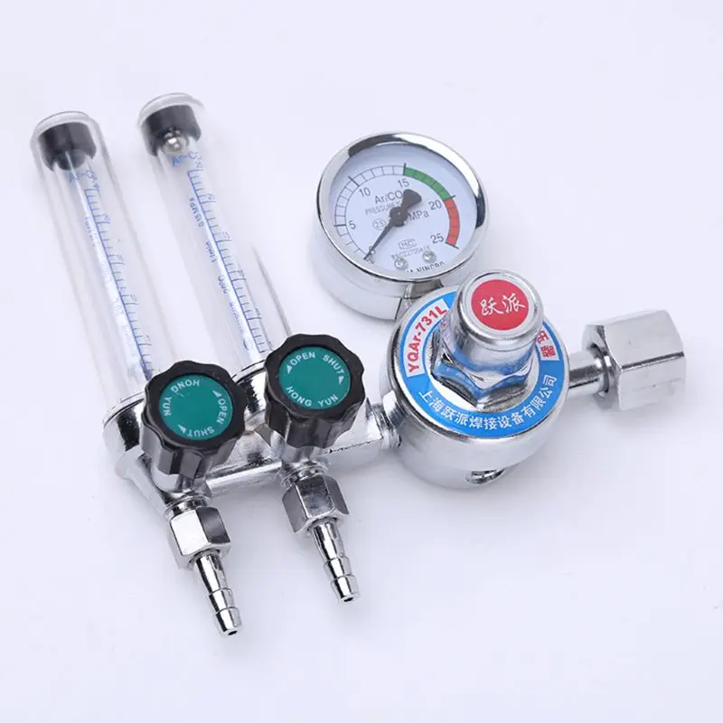 

AR/CO2 Regulator Welding Gas Pressure Reducing Valve Pressure Reducer Dual Pipe