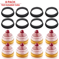8pcs diy tart ring mold cake tools french dessert bakeware cutter round shape decorating tool perforated mousse circle