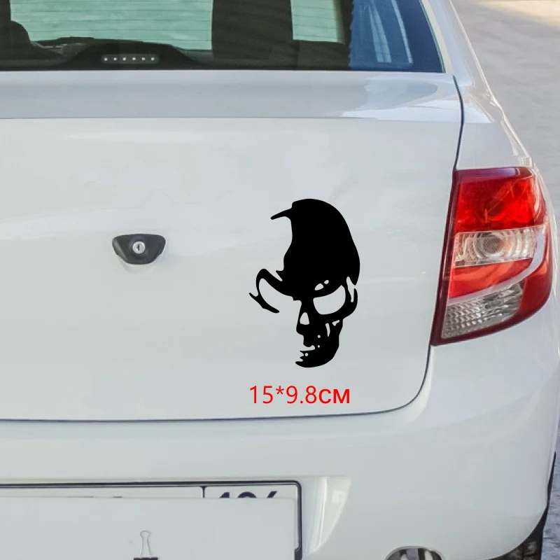 

Window Rear end Decoration Skull car sticker Vinyl Decals Motorcycle Accessories Stickers KK 15*9.8cm