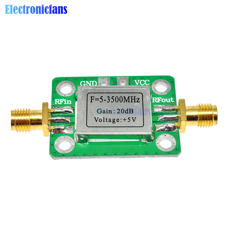 5-3500MHz RF Broadband Signal Amplifier Board Module Power Amp High Gain 20dB 3.3-6V DC Low Noise Small with Shielding | Электронные