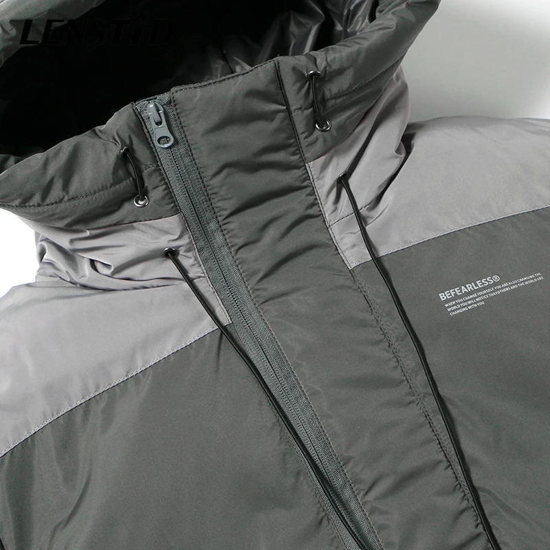 LENSTID мужская куртка в стиле Харадзюку с цветными блоками Теплая стеганая