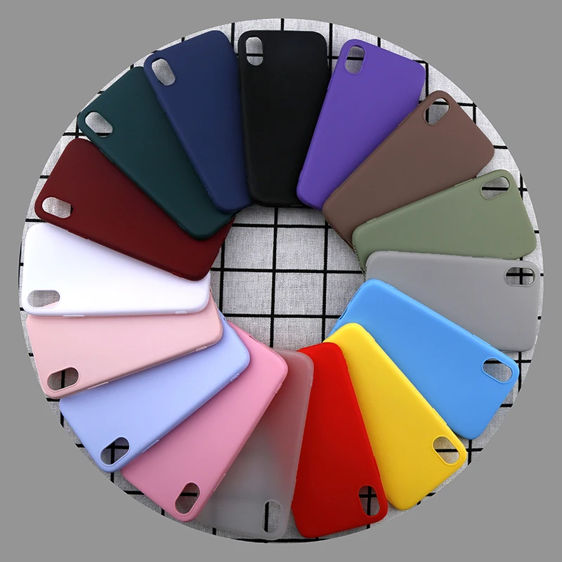 Модные Простые матовые однотонные мягкие чехлы из ТПУ для Apple iPhone X XR XS Max 8 7 6 6s