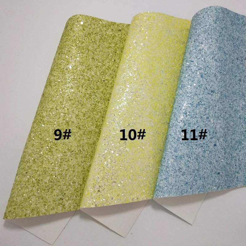 1PC 21X29CM Fluo Chunky Glitter Leather For Making Bows Accessories LEOsyntheticoDIY GM3176B | Дом и сад