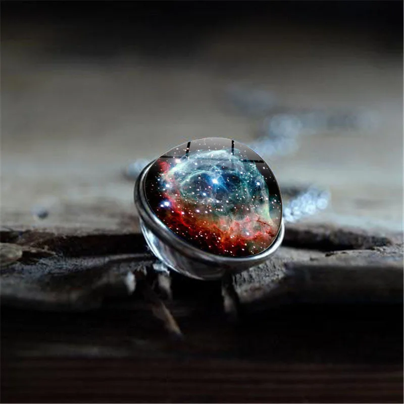Новый Космос галактика Туманность двойной стеклянный шар кулон ожерелье ретро