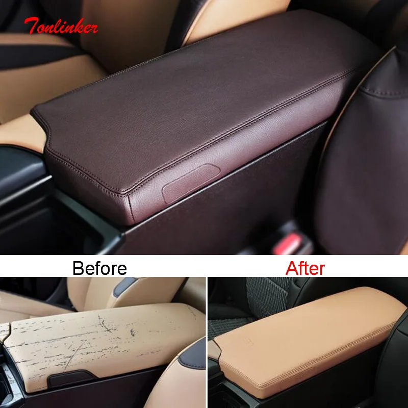 

Tonlinker Interior Car Armrest Dirty-Pad Cover Stickers For LEXUS ES200 260 300H 2018-21 Car Styling 1 PCS PU Leather Covers