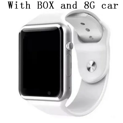 White and 8G car Наручные часы A1 Bluetooth Смарт часы спортивные Шагомер с сим-камерой Smartwatch для Android смартфон Россия T15 хорошо чем GT08 - Цвет: White and 8G car