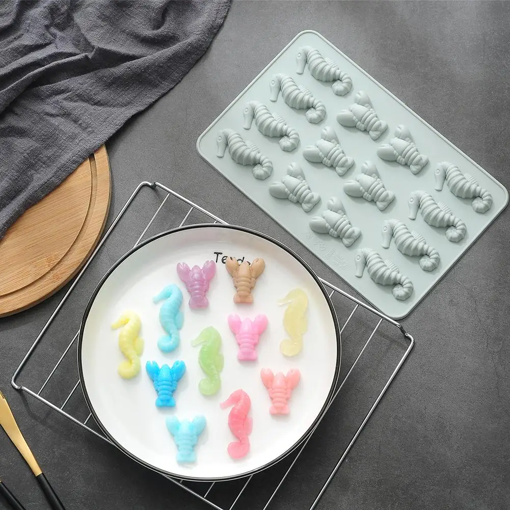 Seahorse Lobster Shape Silicone Molds Fondant Chocolate Handmade Soap Cake Decorating Kitchen Gadgets Accessories Baking Tools |