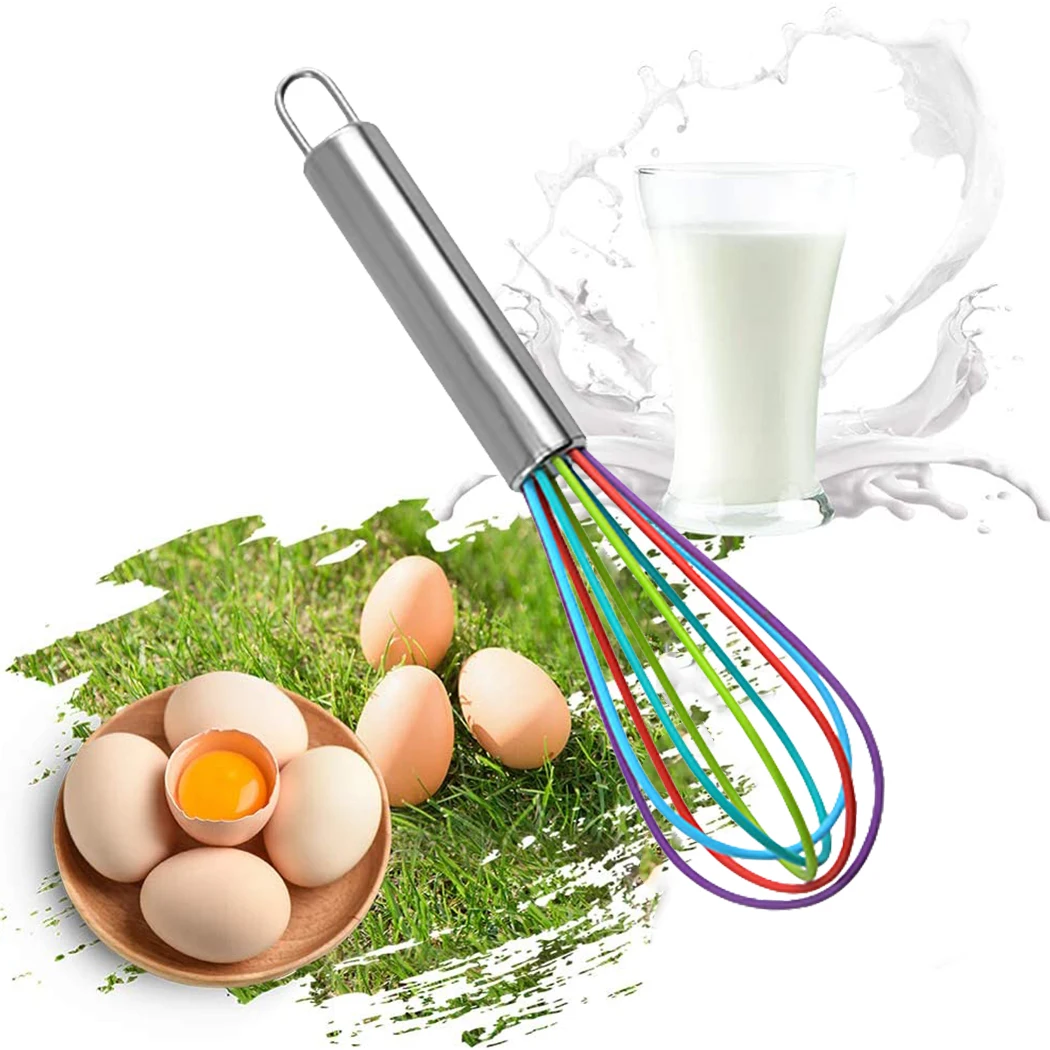 

8/10/12 inches Whisk Manual Egg Beater Mixer Stainless Steel Balloon Wire Milk Cream Butter Whisk Mixer Kitchen Baking Utensil