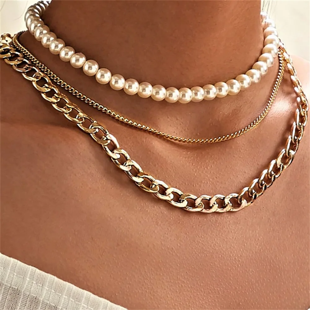 DAXI Fashion Multi-layered Snake Chain Necklace For Women Vintage Gold Coin Pearl Choker Sweater Party Jewelry Gift | Украшения и