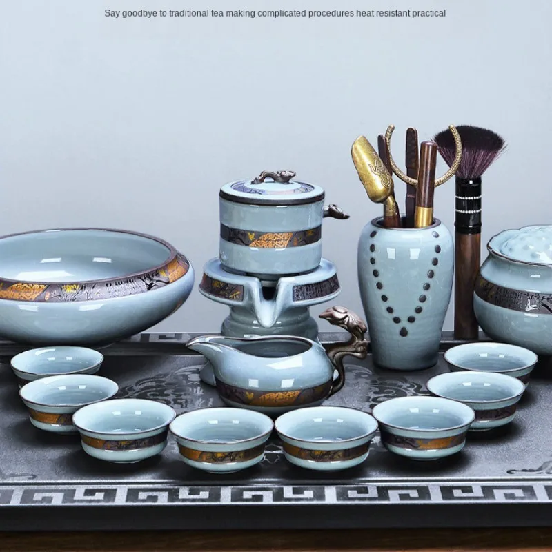 

Tea Set Family Living Room Tea Cup Ceramic High Grade Teapot Office Luxury Chinese Tea Making Artifact High Grade and Exquisite