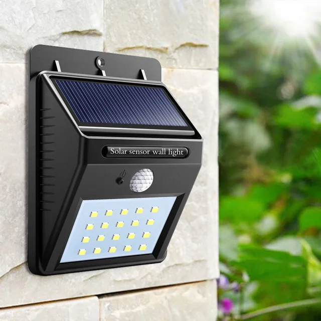 

Solar Outdoor Lights 20LED Wall Lights PIR Motion Sensor Garden Light Wireless IP65 Waterproof Security Lights for Patio Yard