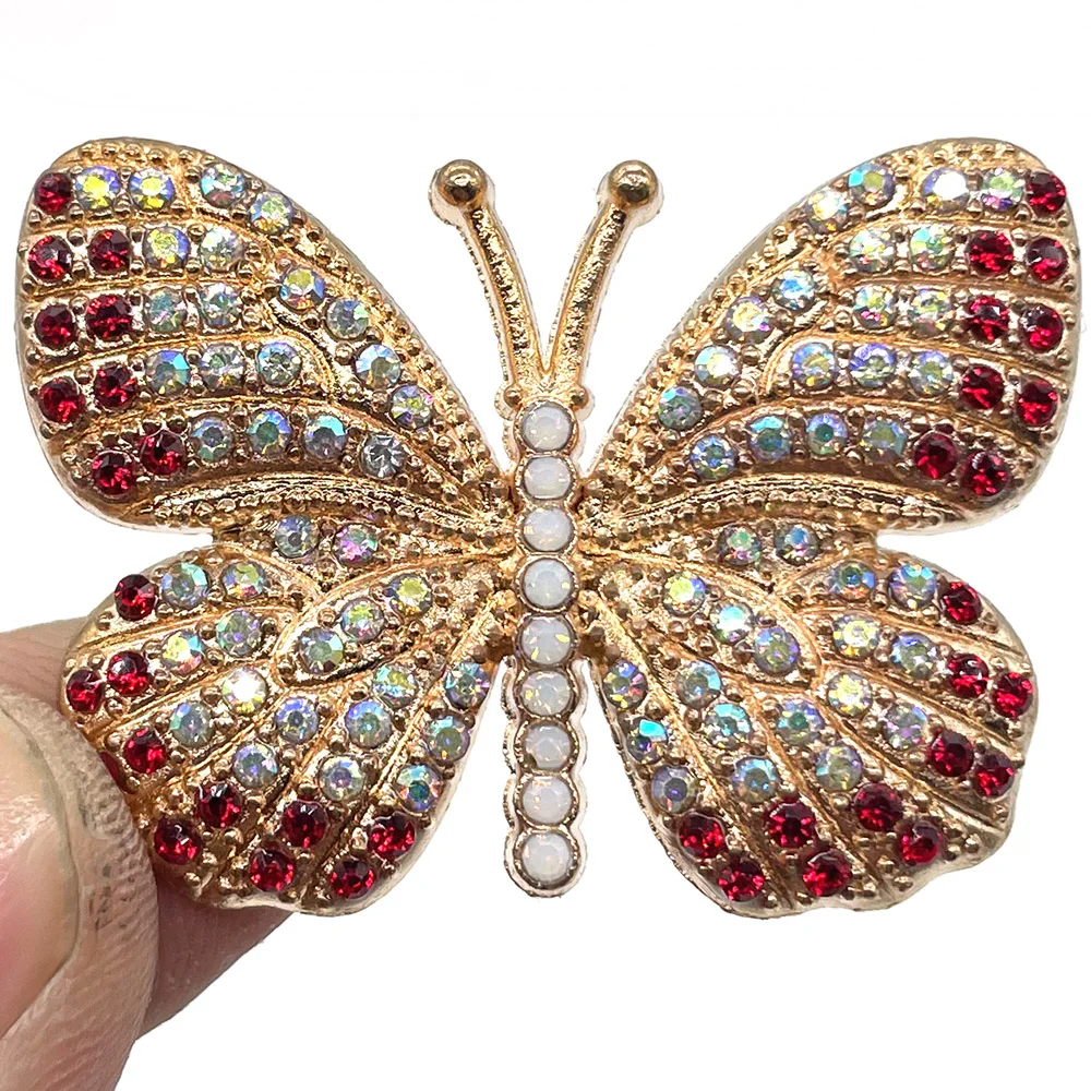 1pc Fashion Lady Rhinestone Butterfly JIBZ Croc Charms Accessories DIY Metal Crown Love Style Garden Shoe Decoration Girls Gift