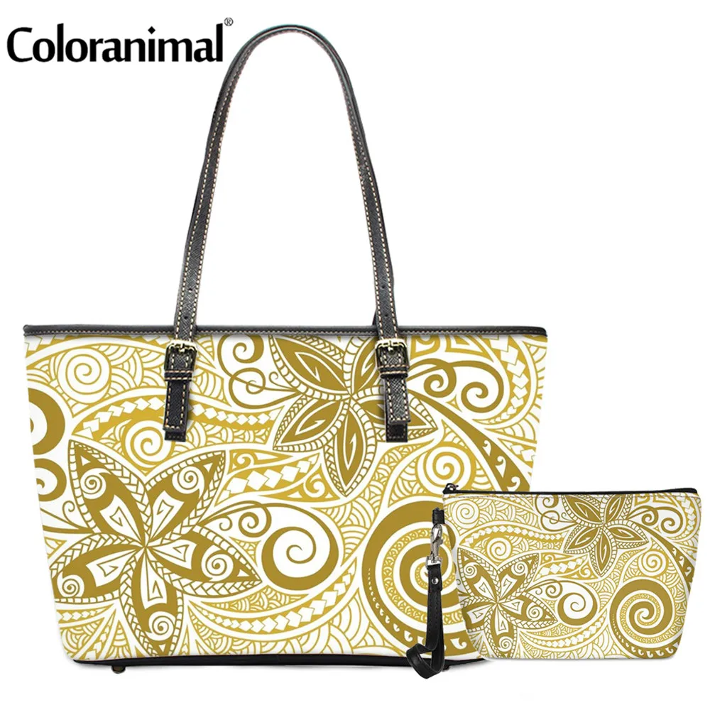 Coloranimal в гавайском стиле Цветочные Племенной Ретро дизайн Для женщин сумка через