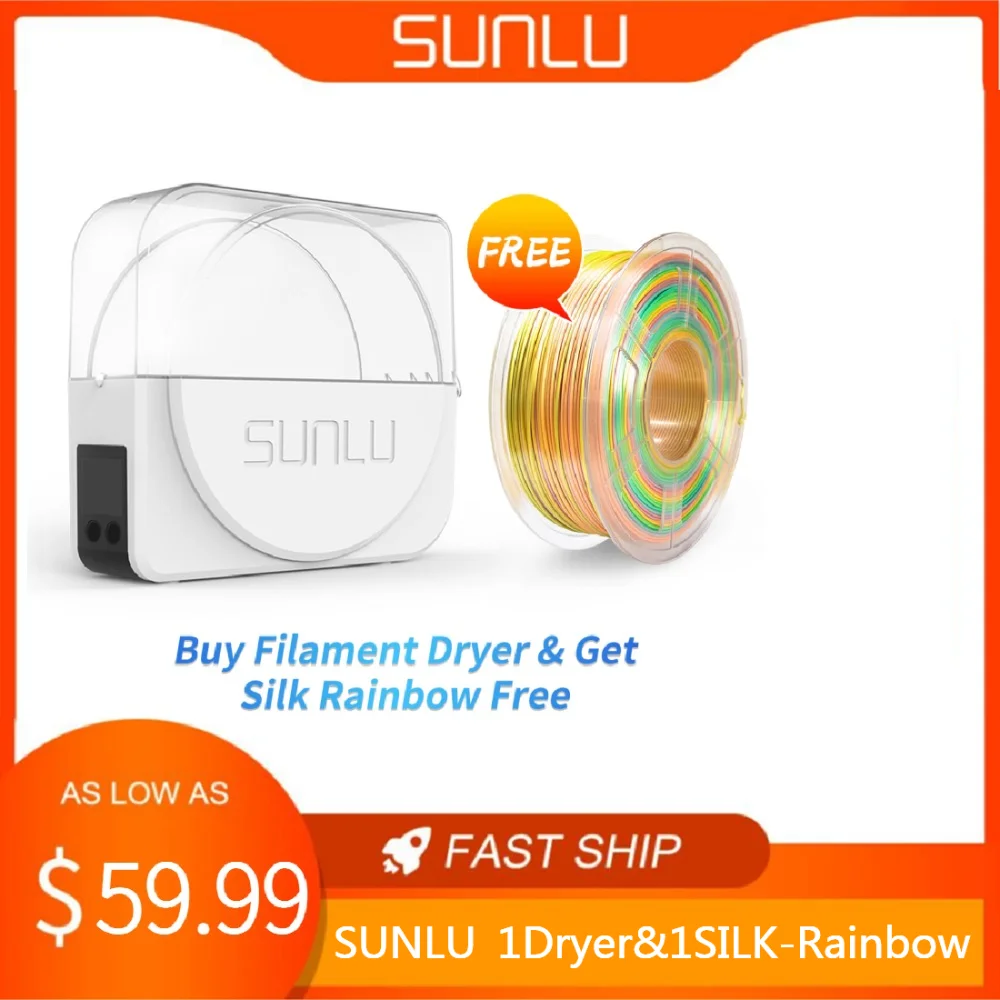 

SUNLU Live Dryer Box And SILK Rainbow02 1.75MM 1KG With Spool 3D Printer Printing Material FilaDryer S1