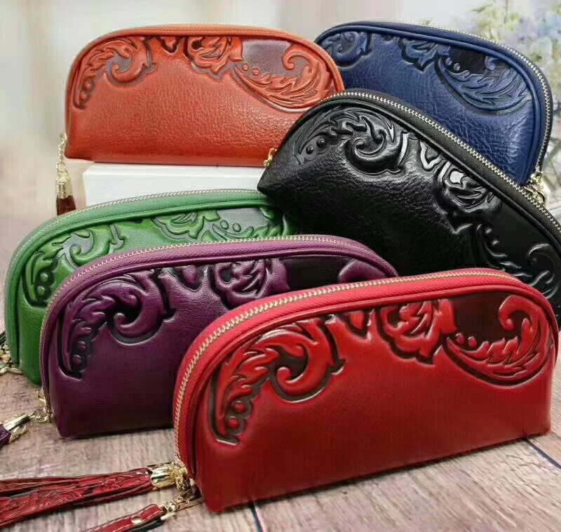 Женский кошелек клатч с коровьим принтом женский на молнии для мобильного