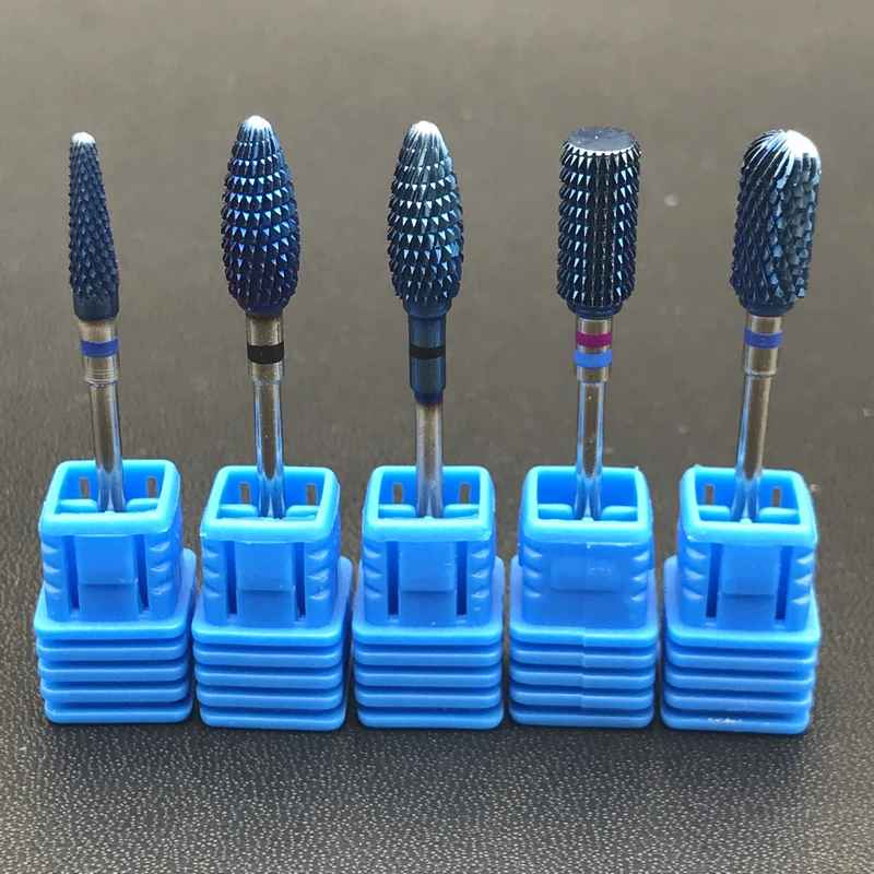 5 типов стоматологических вольфрамовых синих радужных карбидных фрез для ногтей