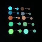 10 шт.лот светятся в темноте кольцо для пупка Женская мода пупок бары кольца Панк тела пирсинг Ombligo, ювелирное изделие для тела, смешанный цвет