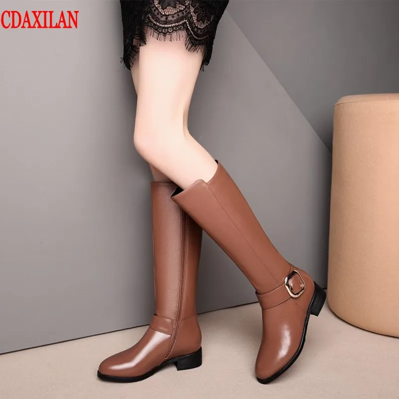 Женские ботинки CDAXIALN из натуральной коровьей кожи высокие сапоги для верховой