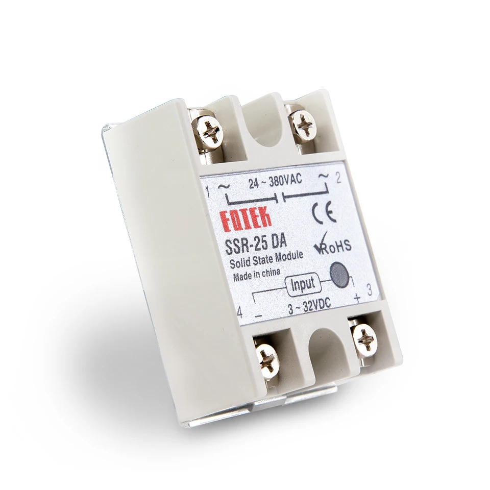 Однофазное твердотельное реле SSR-10DA/20DA/25DA/40DA DC control AC SSR в белом корпусе |