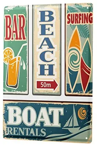 

Metal Sign Retro Surfing