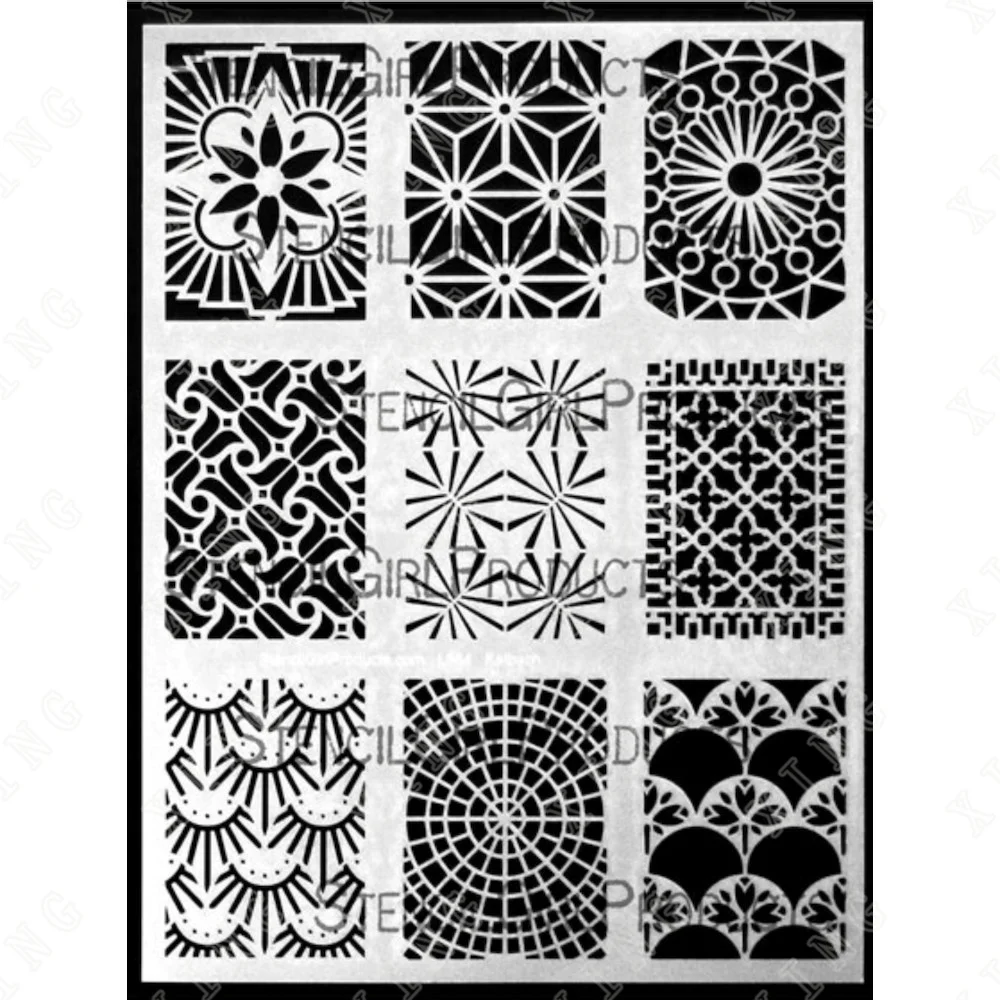 

Atc Mixup Kalbach Newest Stencil for Diy Scrapbooking Diary Photo Album Craft Paper Card Making Embossing Template Decorations