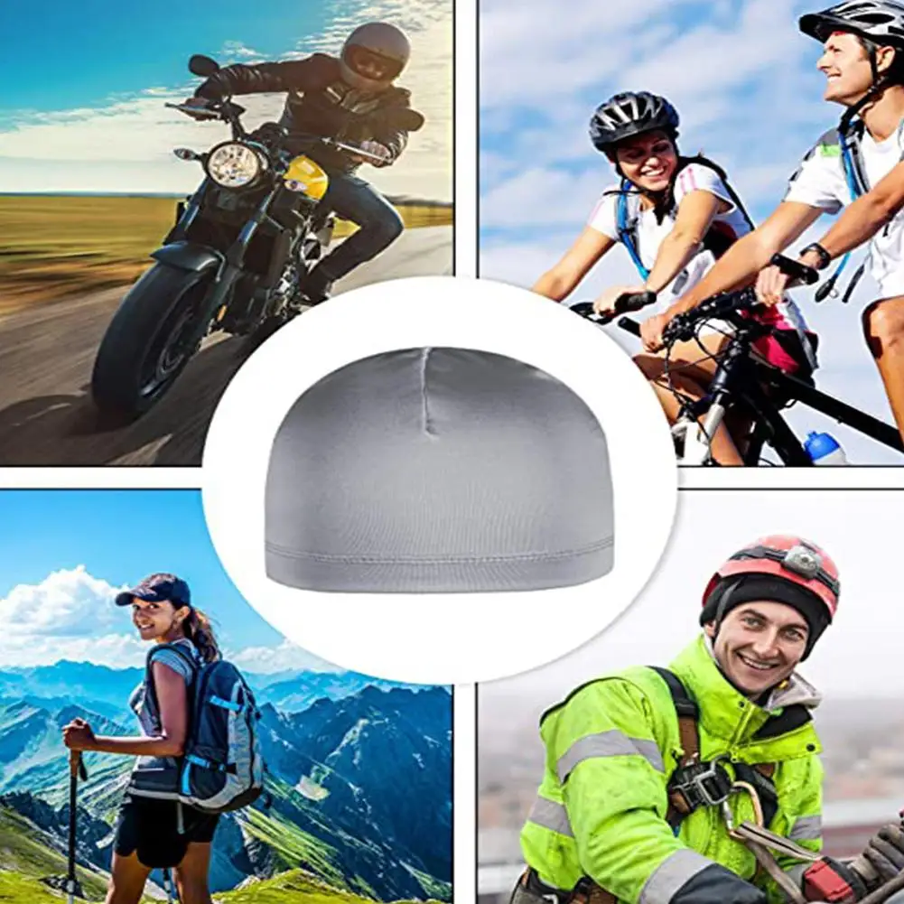 Topi Bersepeda Sepeda Motor Baru Topi Uniseks Topi Helm Antikeringat Olahraga Cepat Topi Dalam Anti-UV Bersepeda Kering U3N7
