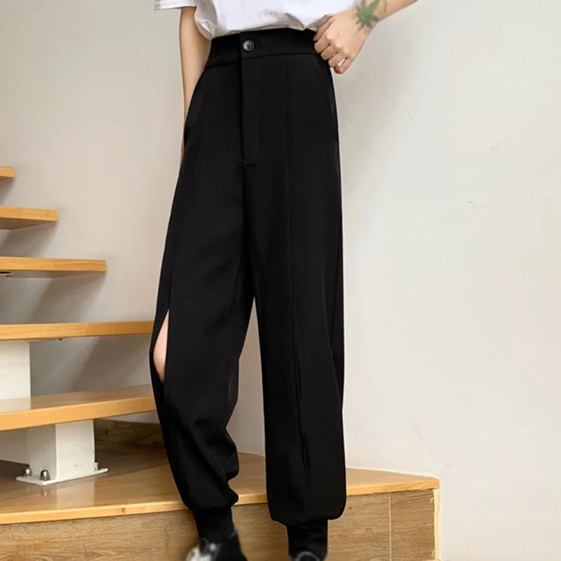 

Hole Women's Thin Section Drape Slimming Harem Pants Tie-leg Casual High Waist Pants