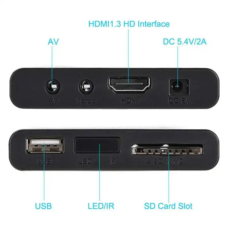 Мини медиаплеер 1080P Mini HDD медиа-бокс ТВ-бокс видео мультимедийный плеер Full HD с MMC