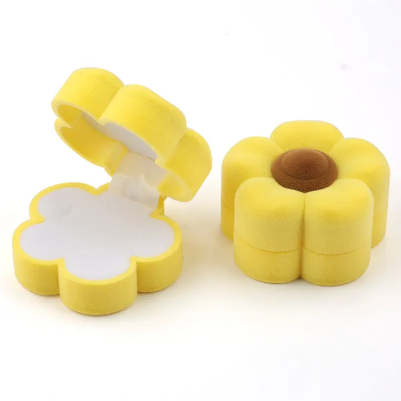 

1 Piece lovely Flower Jewelry Box Velvet wedding Ring box Necklace Display Box Gift box Container Case for Jewelry Packaging
