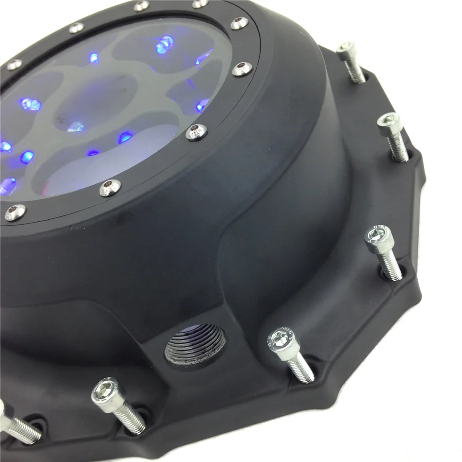 Aftermarket мотоцикл части синий светодиодный прозрачный Двигатель сцепления Крышка для Suzu GSX1300R Hayabusa B-king черный