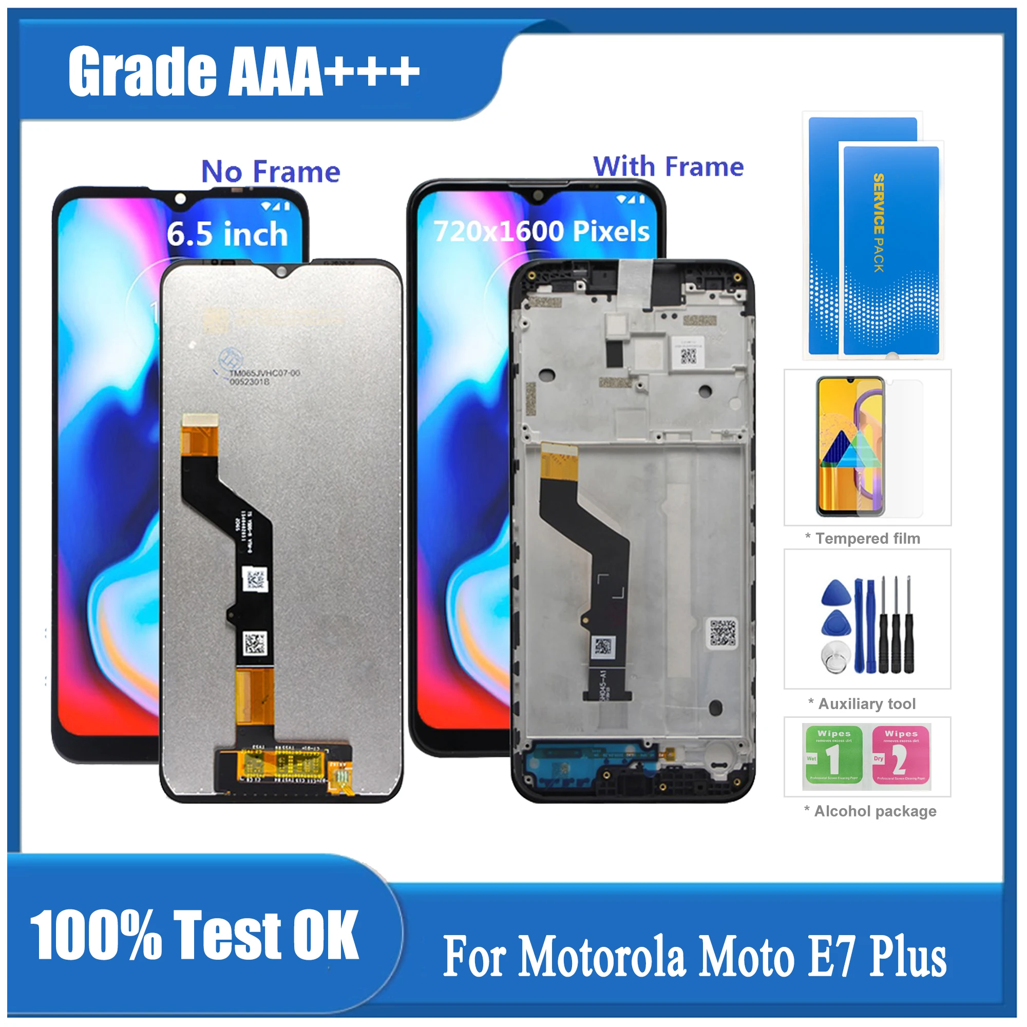 

Оригинальный ЖК-дисплей для Motorola Moto E7 Plus с рамкой, сенсорный экран, дигитайзер в сборе для Moto E7Plus, дисплей
