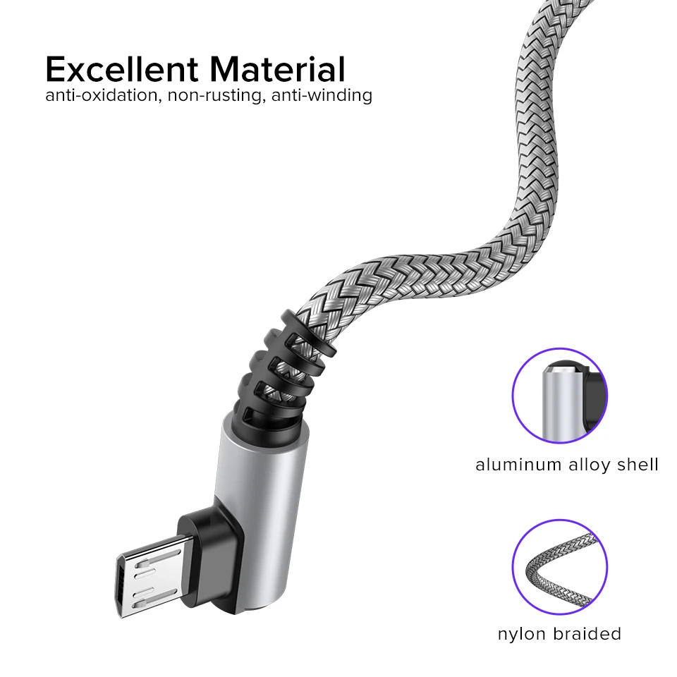 Venroii Micro USB кабель синхронизации данных быстрое зарядное устройство Шнур для Xiaomi