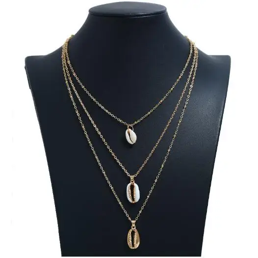 Богемные ювелирные изделия бохо Золотая ракушка ожерелье чокер Гавайский пляж