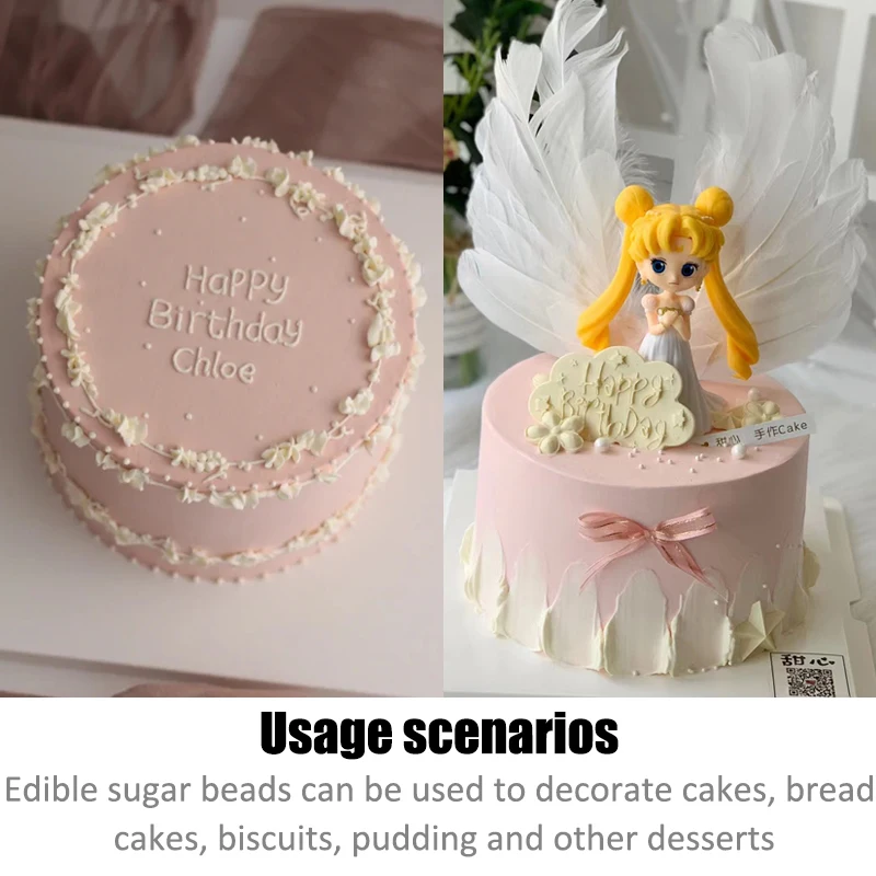 15 г белый бисер пищевого Перл сахар мяч Fondant (сахарная) для декорирования шоколада