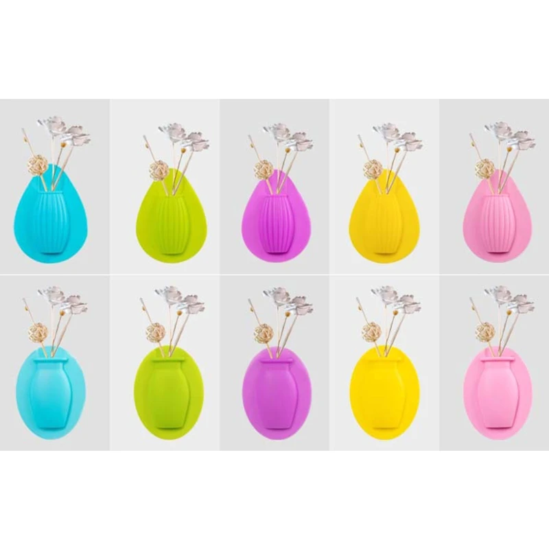 1 Pc Magic Silicone Sticky Vase Flower Plant Wall Hang Container Bottle Storage DIY Home Decoration Easy Removable | Дом и сад