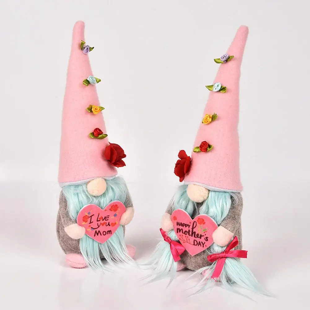 

1pc Mother's Day Decorations Rudolph Pointed Hat Doll Doll Desktop Bedroom Mother Gift Decoration A7F8