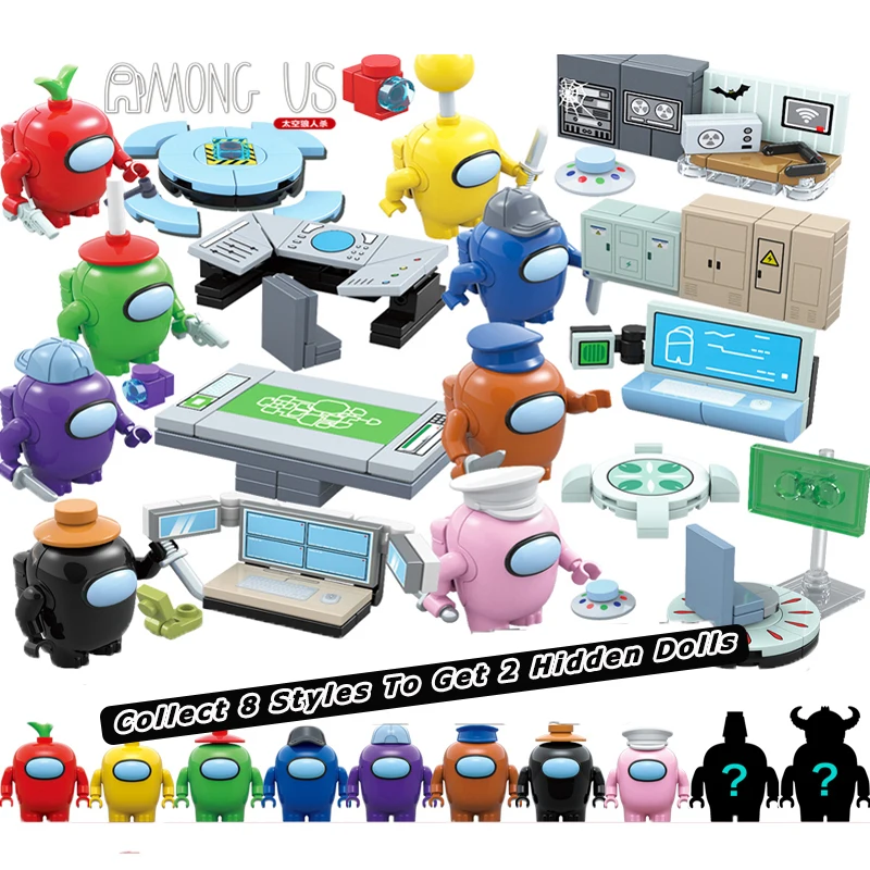 

8 pcs/lot Kids Toys Among US Model Building Blocks Mini Figures Bricks Idear Creative DIY Toys For Children as Christmas Gifts